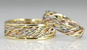 Two Rings Made From The Same Braid - HandWovenBands.com