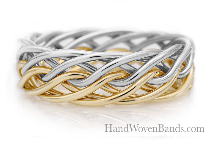 Two-Tone Wedding Rings - HandWovenBands.com