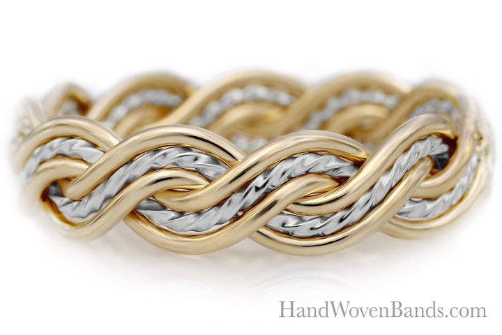 Two-Tone Wedding Rings - HandWovenBands.com