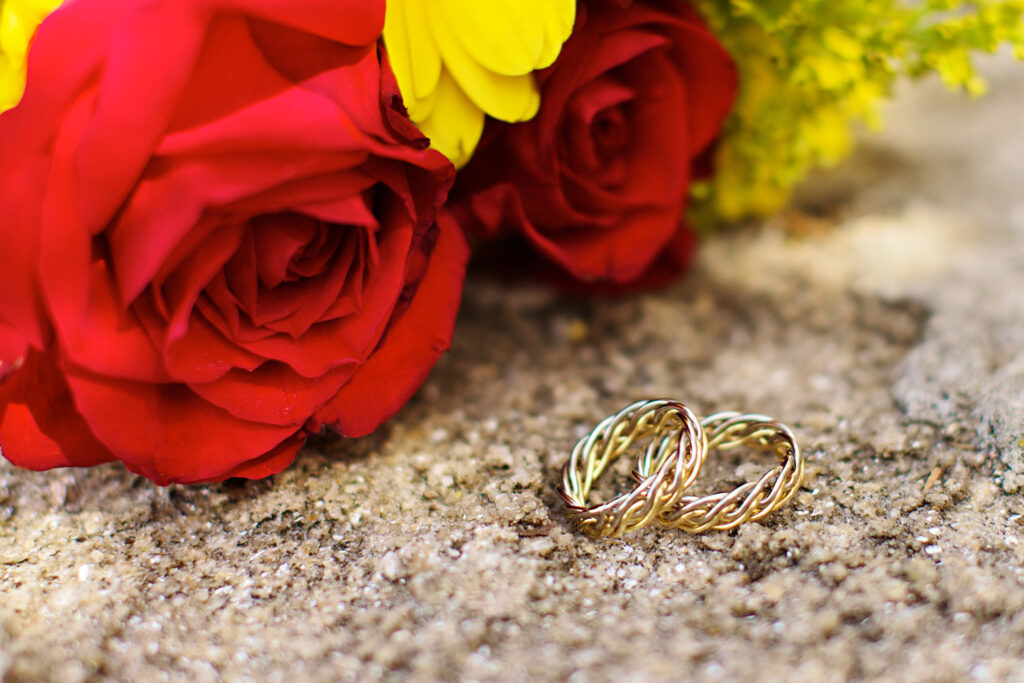 PSRINGS Lady elegant evening banquet ring gorgeous two flower design finger ring