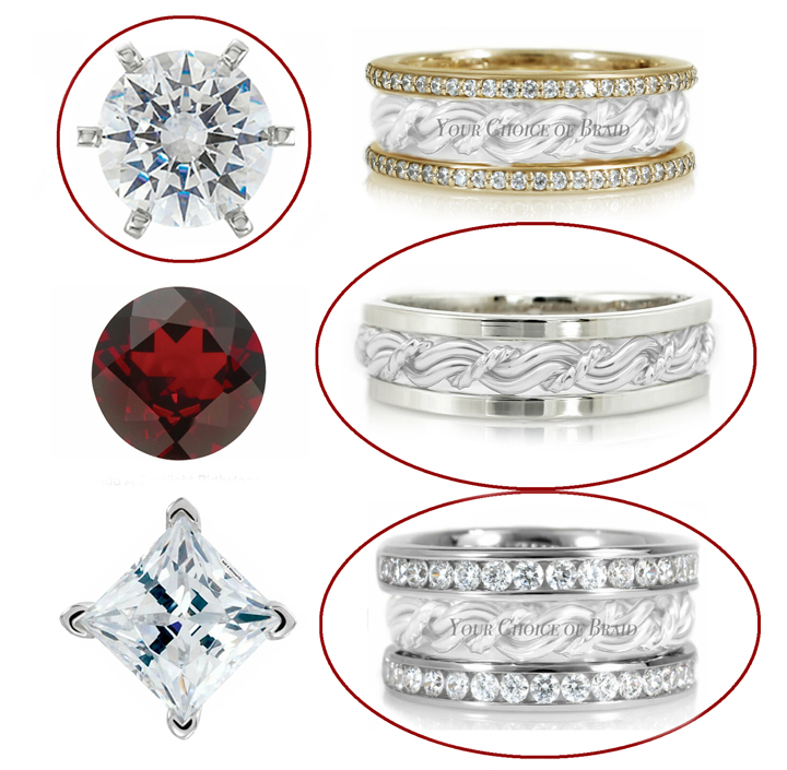 Diamond and gemstone band options